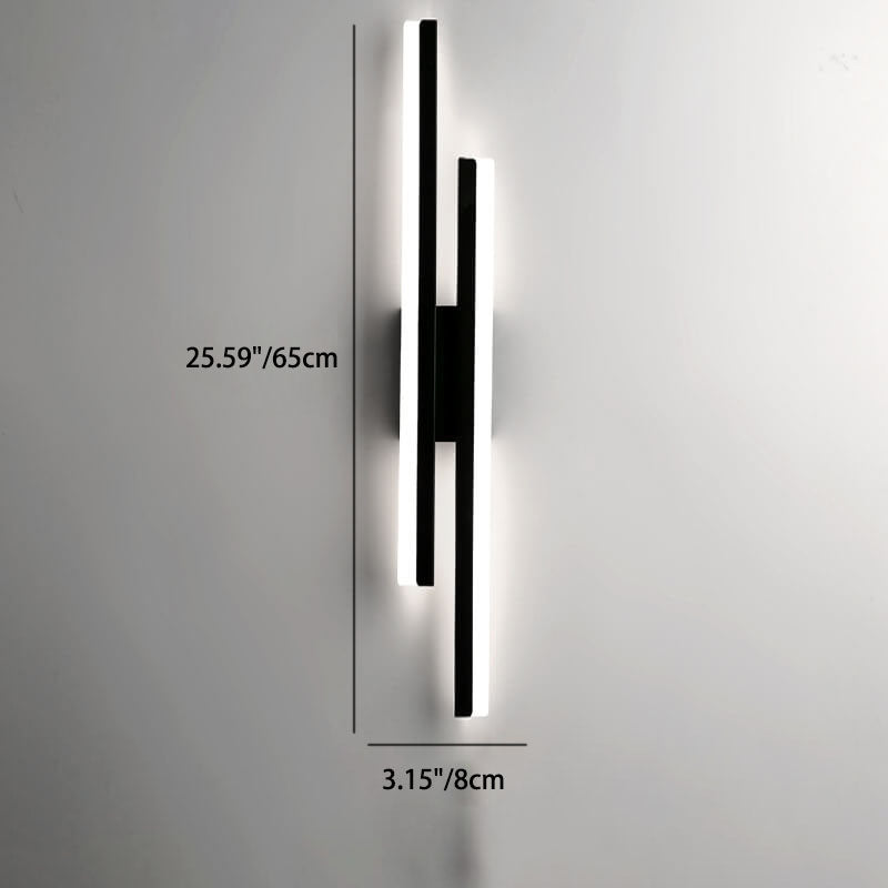 Moderne minimalistische Linien LED-Wandleuchte aus Eisen-Acryl 