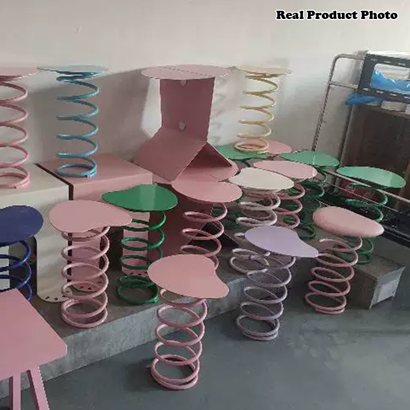 Contemporary Creative Spring Round Iron Plastic Dining Chair For Dining Room
