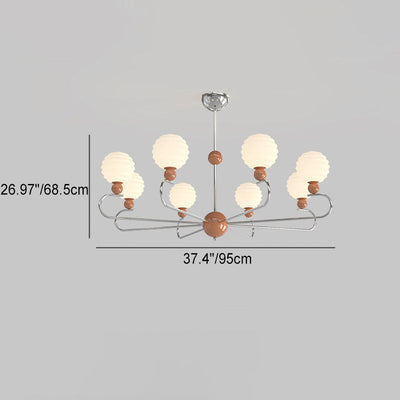 Zeitgenössischer nordischer Wabenball Magic Bean Glasschirm Eisenrahmen 5/8-Licht Kronleuchter für Wohnzimmer 