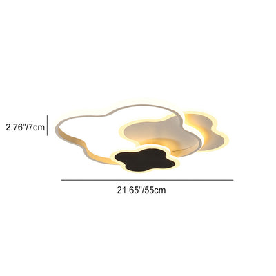 Zeitgenössische nordische Metall Acryl Wolke Vierblättriges Kleeblatt LED Unterputz Deckenleuchte für Schlafzimmer 