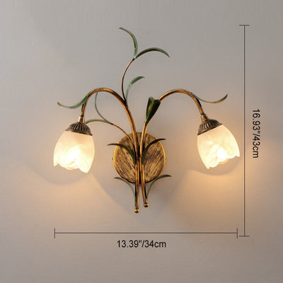 Modern Minimalist Art Glass Flower 1/2-Light Wall Sconce Lamp