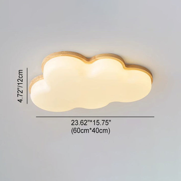 Moderne unbedeutende Wolken-hölzerne Acryl-LED-Unterputz-Deckenleuchte für Schlafzimmer 