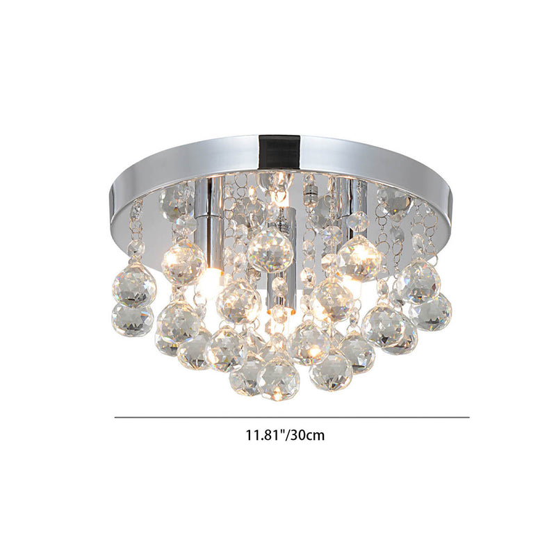 Modern Creative Light Luxury Crystal Round 3-Light Flush Mount Ceiling Light