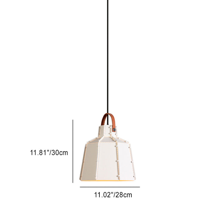 Lustre suspendu contemporain industriel rond cylindrique trapézoïdal en fer à 1 lumière pour salon 