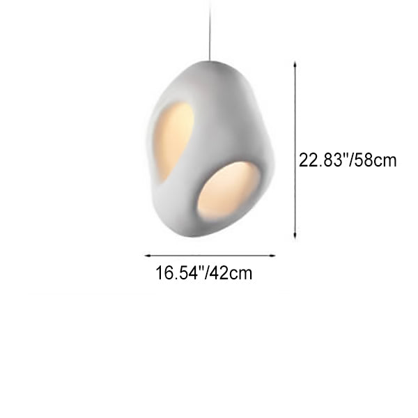 Lámpara colgante de 1 luz de escultura de poliestireno con forma especial creativa minimalista japonesa 