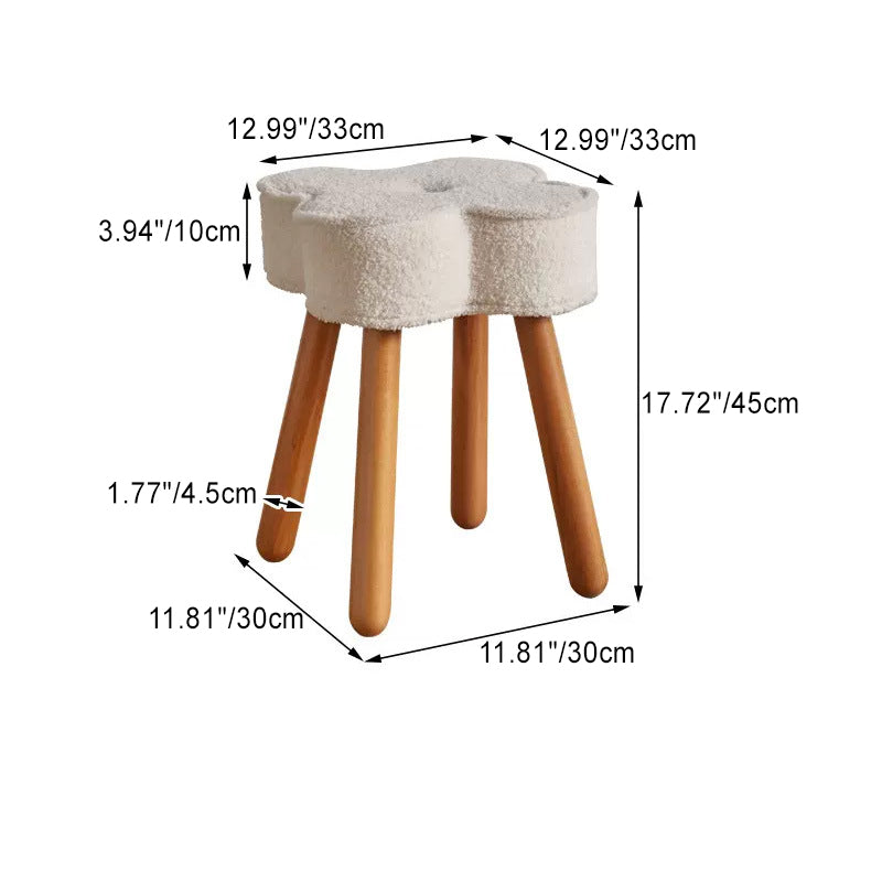 現代的なクリエイティブクラウドクローバーウッドラムウールフォームチェア、リビングルーム用の四本脚 