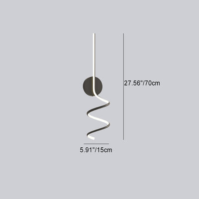 Lámpara Aplique de Pared LED de Hierro y Aluminio en Espiral Minimalista Moderna para Dormitorio 