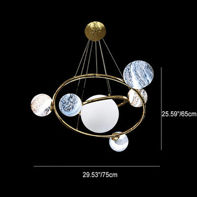 Contemporary Creative Glass Balls 7-Light Chandelier For Bedroom