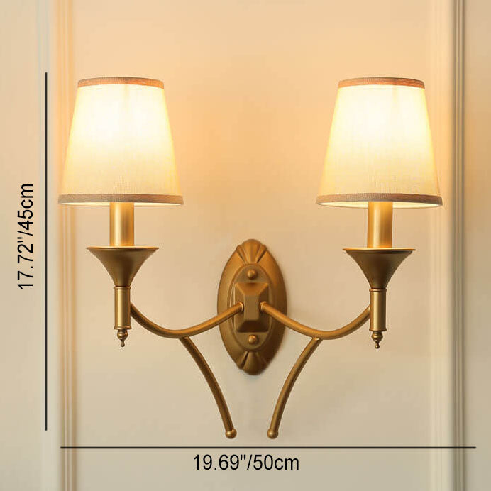 European Light Luxury Iron Fabric 1/2-Light Mushroom Wall Sconce Lamp