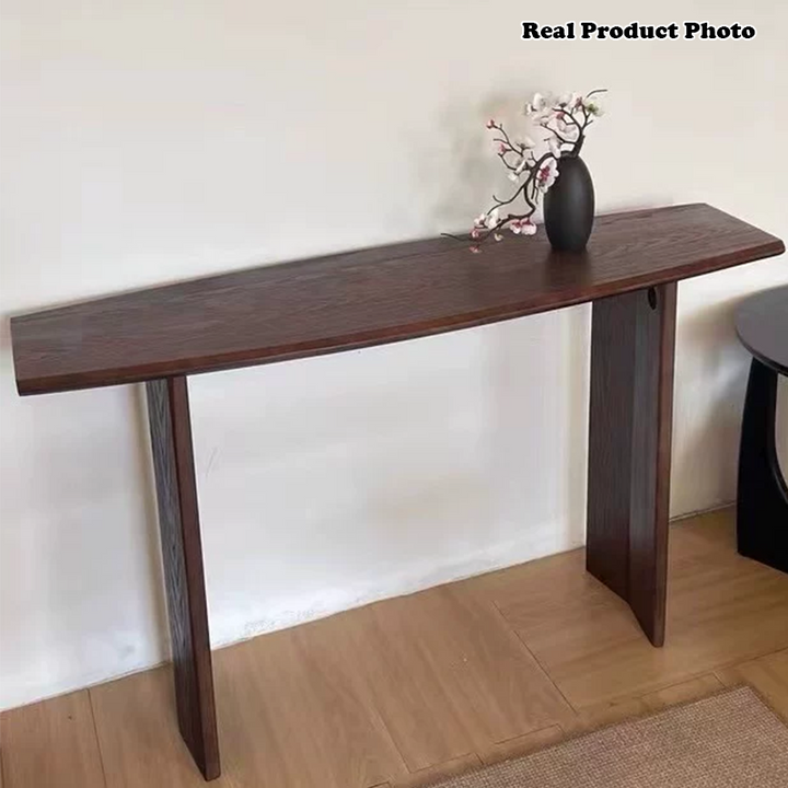 Modern Minimalist Rectangular Pine Wood Ash Wood Console Table 1-Tier For Entryway
