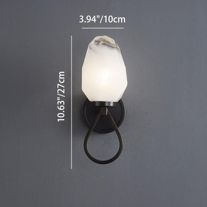 Moderne Luxus Messing Geometrische Glasschirm 1-Licht Wandleuchte für das Schlafzimmer 