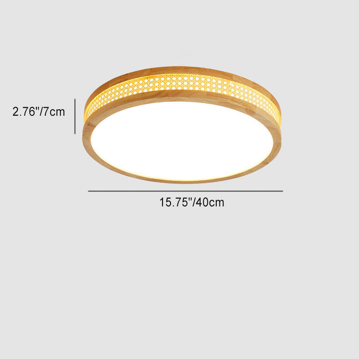 Moderne unbedeutende runde Acryl-Holz-LED-Deckenleuchte für Schlafzimmer 