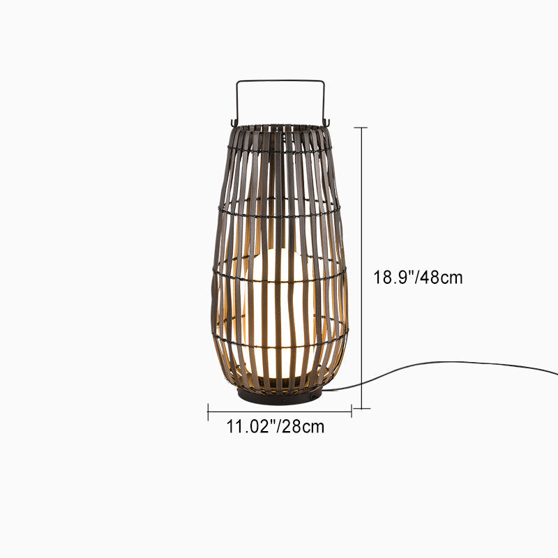 Contemporary Creative Waterproof Solar Cylinder Imitation Rattan Iron LED Landscape Lighting Outdoor Light For Garden