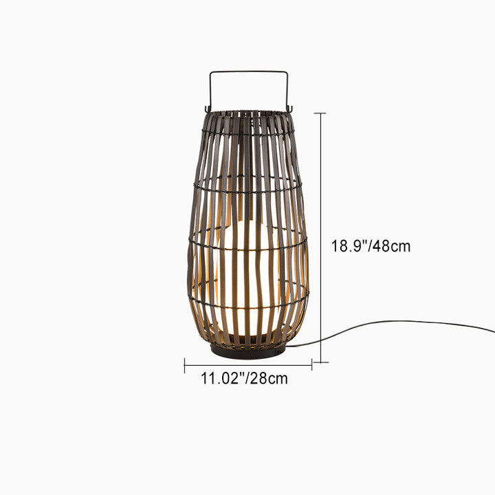 Contemporary Creative Waterproof Solar Cylinder Imitation Rattan Iron LED Landscape Lighting Outdoor Light For Garden