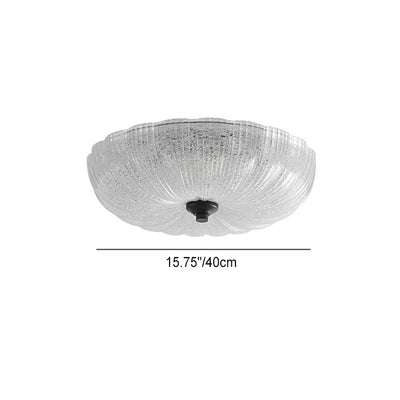 Plafonnier LED rond en verre de cuivre à montage affleurant pour chambre à coucher - Simplicité moderne 
