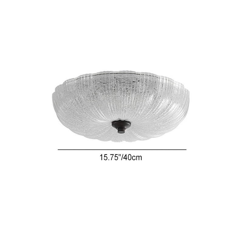 Plafonnier LED rond en verre de cuivre à montage affleurant pour chambre à coucher - Simplicité moderne 