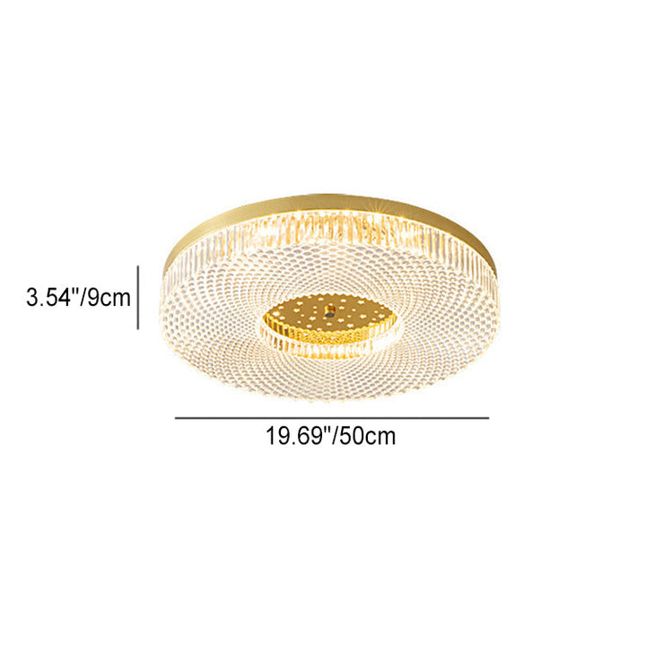 Moderne unbedeutende runde kupferne Acryl-LED-Unterputz-Deckenleuchte für Schlafzimmer 
