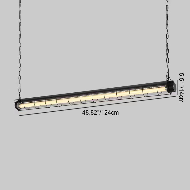 Zeitgenössischer Industrieller Langer Hardware Acryl 1/2 Licht Insel Licht Kronleuchter Für Esszimmer 