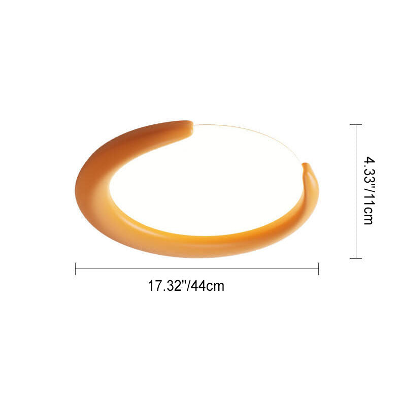 Plafonnier LED rond en forme de croissant de lune nordique 