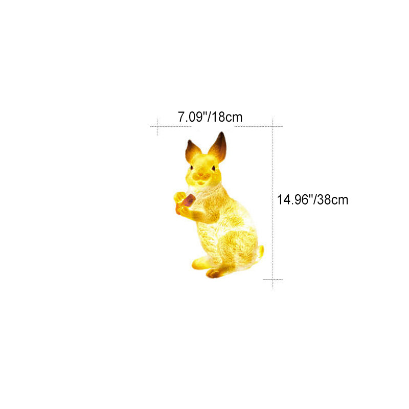 Zeitgenössische kreative Solar-Tier-Hasen-Eichhörnchen-Harz-Fiberglas-LED-Außenlandschaftsleuchte für den Garten 