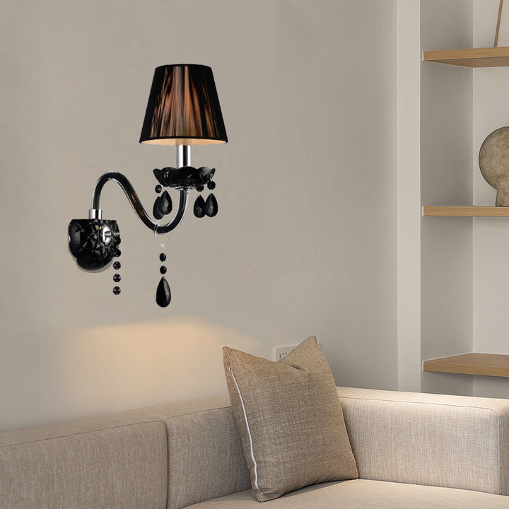 Traditionelle europäische runde Tischblütenförmige Kristallglas 1/2 Licht Wandleuchte Lampe für Wohnzimmer 
