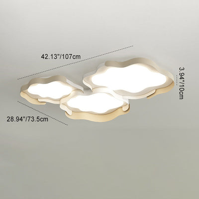 Plafonnier LED en forme de vague en fer PE de simplicité moderne pour salon 
