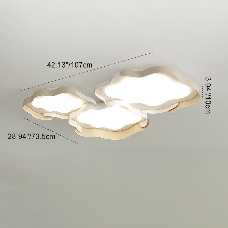 Plafonnier LED en forme de vague en fer PE de simplicité moderne pour salon 