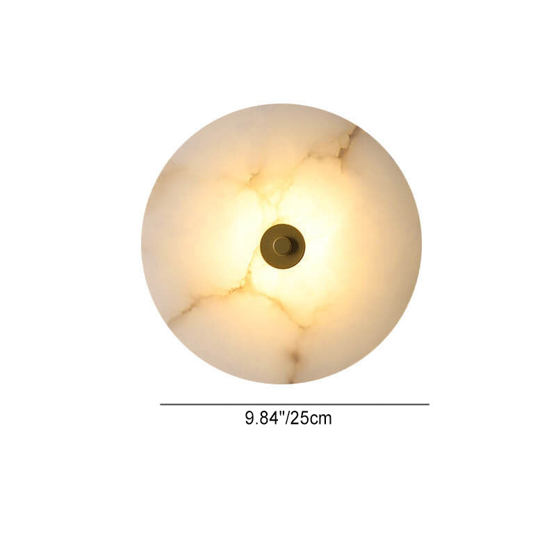 Modern Luxury Round Marble Iron LED Wall Sconce Lamp
