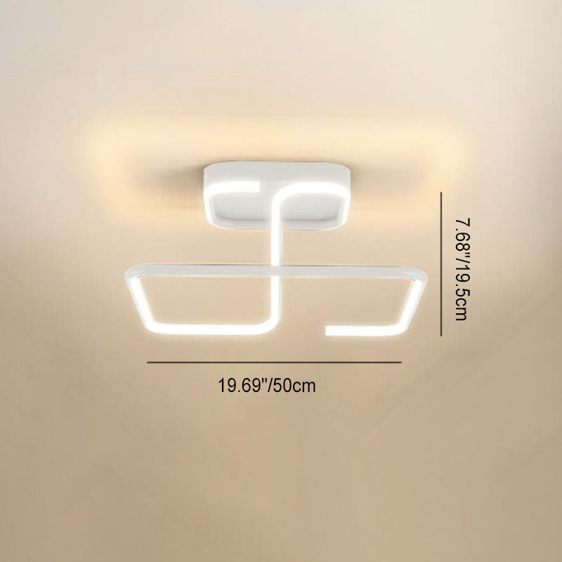Moderne minimalistische Linien rechteckige Eisen-Acryl-LED-Deckenleuchte 