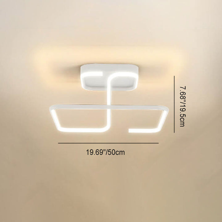 Moderne minimalistische Linien rechteckige Eisen-Acryl-LED-Deckenleuchte 