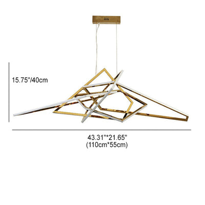 Contemporary Scandinavian Stainless Steel PVC Irregular LED Chandelier For Living Room