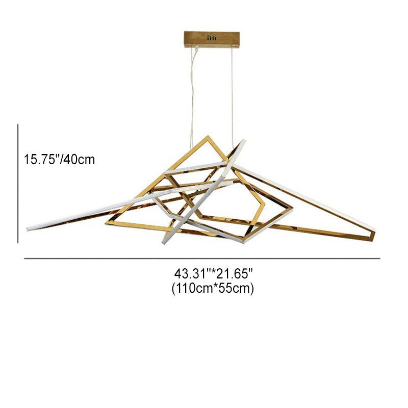 Contemporary Scandinavian Stainless Steel PVC Irregular LED Chandelier For Living Room