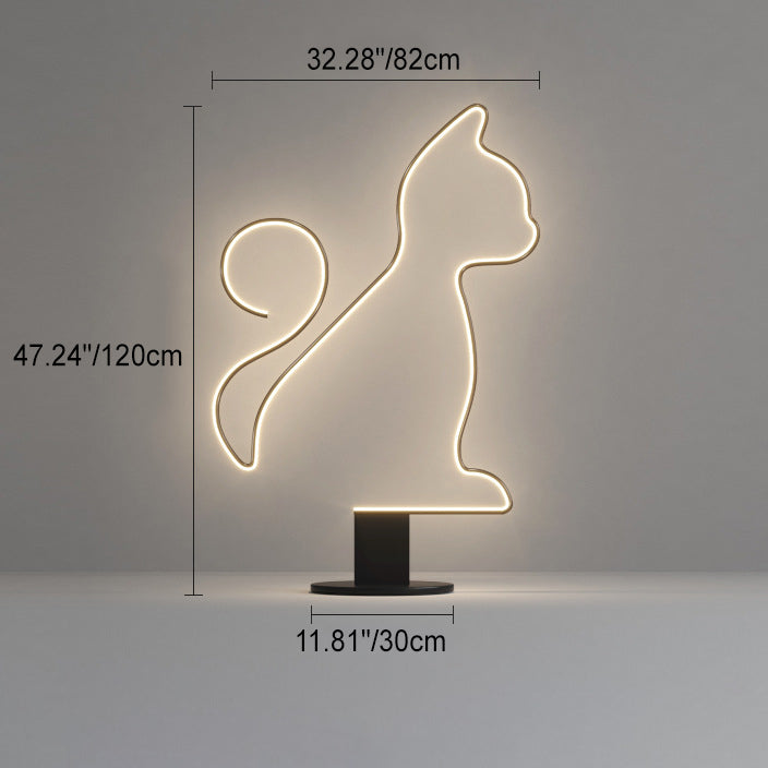 Zeitgenössische kreative Eisen Aluminium Acryl Katze Hund LED stehend Stehleuchte für Schlafzimmer 