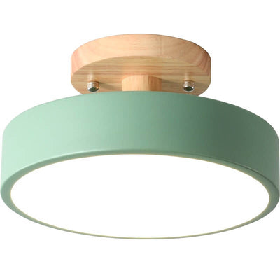 Nordic Log Round LED Semi-Flush Mount Ceiling Light