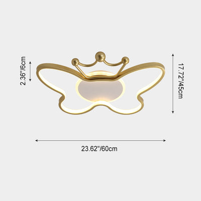 Zeitgenössische Nordic Kids Eisen Aluminium Silica Acryl Schmetterling LED Unterputz Deckenleuchte für Schlafzimmer 