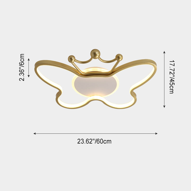 Zeitgenössische Nordic Kids Eisen Aluminium Silica Acryl Schmetterling LED Unterputz Deckenleuchte für Schlafzimmer 