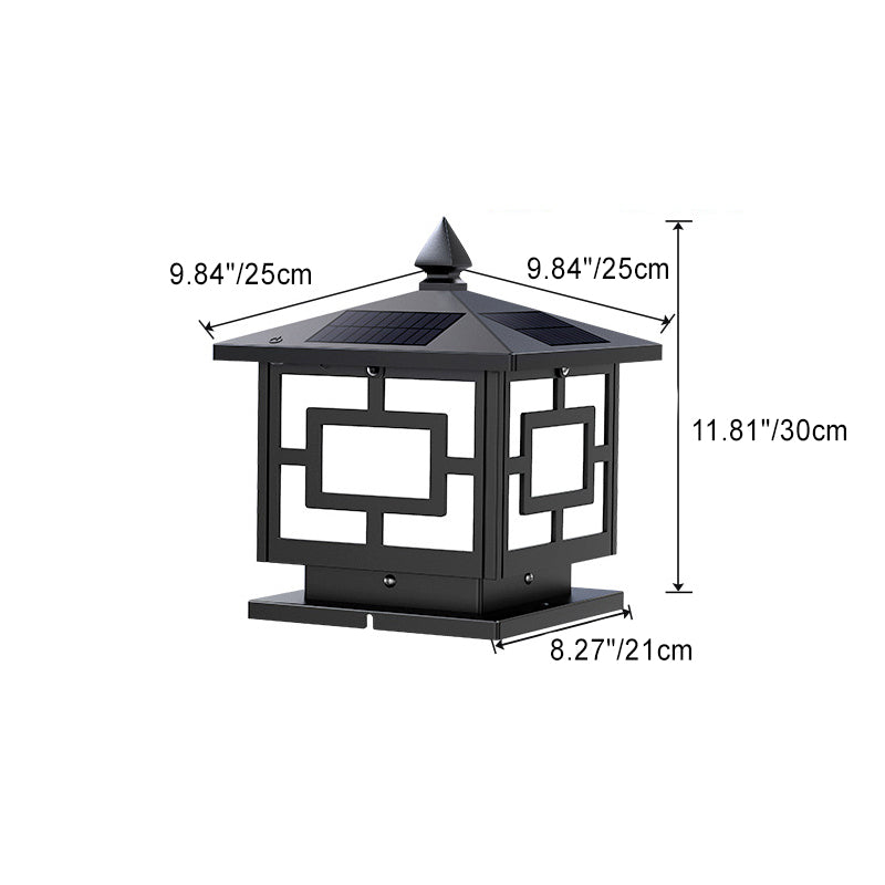 Lanterne carrée en acrylique ABS étanche solaire traditionnelle chinoise, éclairage paysager LED pour extérieur, lumière pour patio extérieur 