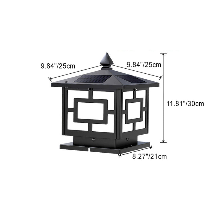 Lanterne carrée en acrylique ABS étanche solaire traditionnelle chinoise, éclairage paysager LED pour extérieur, lumière pour patio extérieur 