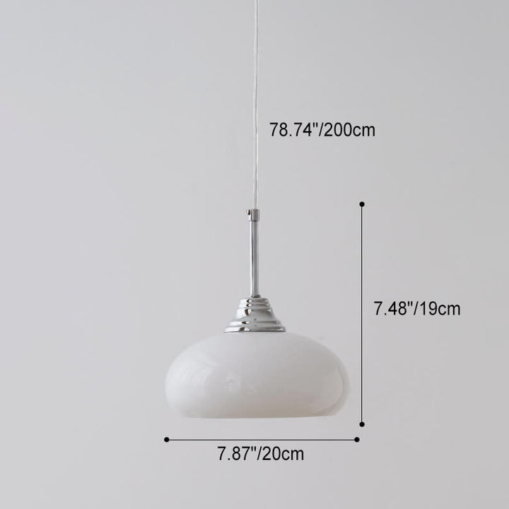 Zeitgenössische nordische runde Kuppel-Pendelleuchte aus Eisen und Glas, 1-flammig, für das Wohnzimmer 