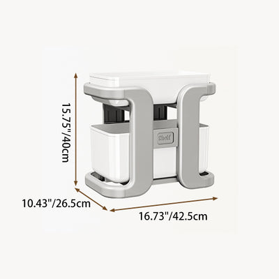 Modern Minimalist Rectangular Movable PP End Table 2-Tier For Bedroom