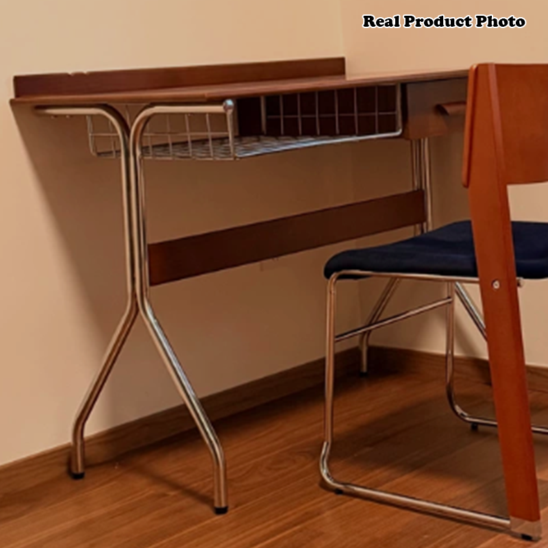 Traditionelle Vintage Rechteckige Kiefernholz Edelstahl Schreibtische mit 1 Schublade für das Home Office 