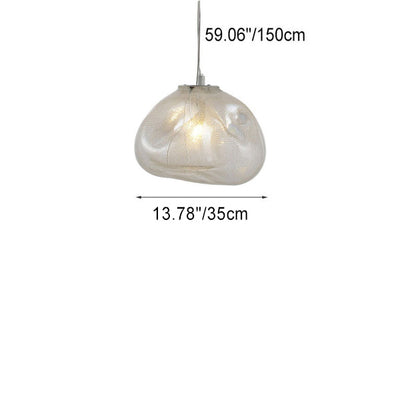 Modern Shaped Glass 1-Light Cloud Suspension Pendant Light