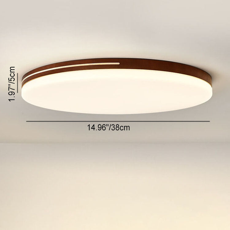 Moderne Einfachheit Kreis Acryl Holz LED Deckenleuchte für Wohnzimmer 