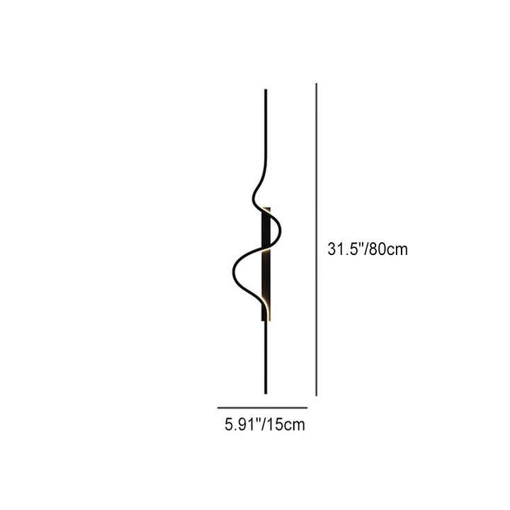 Modern Minimalist Long Wave Design Aluminum Iron LED Wall Sconce Lamp For Living Room