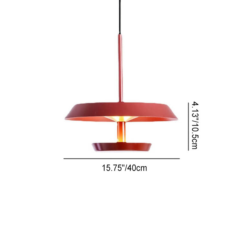 Moderne minimalistische runde fliegende Untertasse aus Aluminium und Acryl LED-Pendelleuchte für das Wohnzimmer 