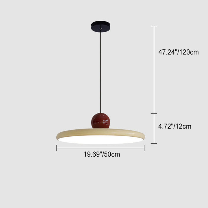 Zeitgenössische skandinavische runde fliegende Untertasse Eisen Acryl LED Pendelleuchte für Wohnzimmer 
