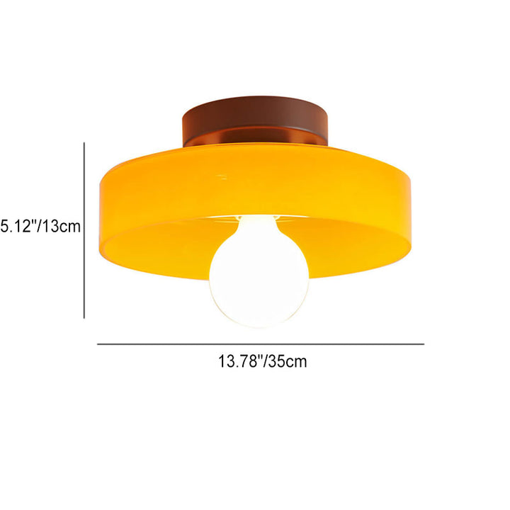 Skandinavische moderne runde Platte Eisen Glas 1-Licht Wandleuchte 