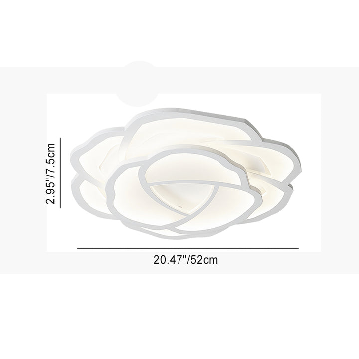 Moderne minimalistische Rose Form Eisen Acryl LED Unterputz Deckenleuchte für Schlafzimmer 