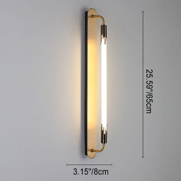 Lámpara Aplique de Pared LED de Tira Recta de Cobre Minimalista Moderna 