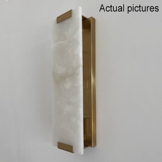 Diseño de Tira de Mármol de Cobre de Lujo Luz Nórdica Aplique de Pared de 3 Luces 